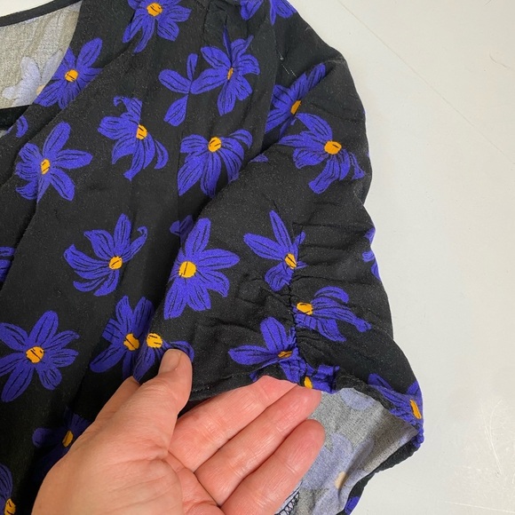 Ava & Viv Floral Black  and Purple Short Sleeve
Flowy Dress Sz XXL - Picture 5 of 8